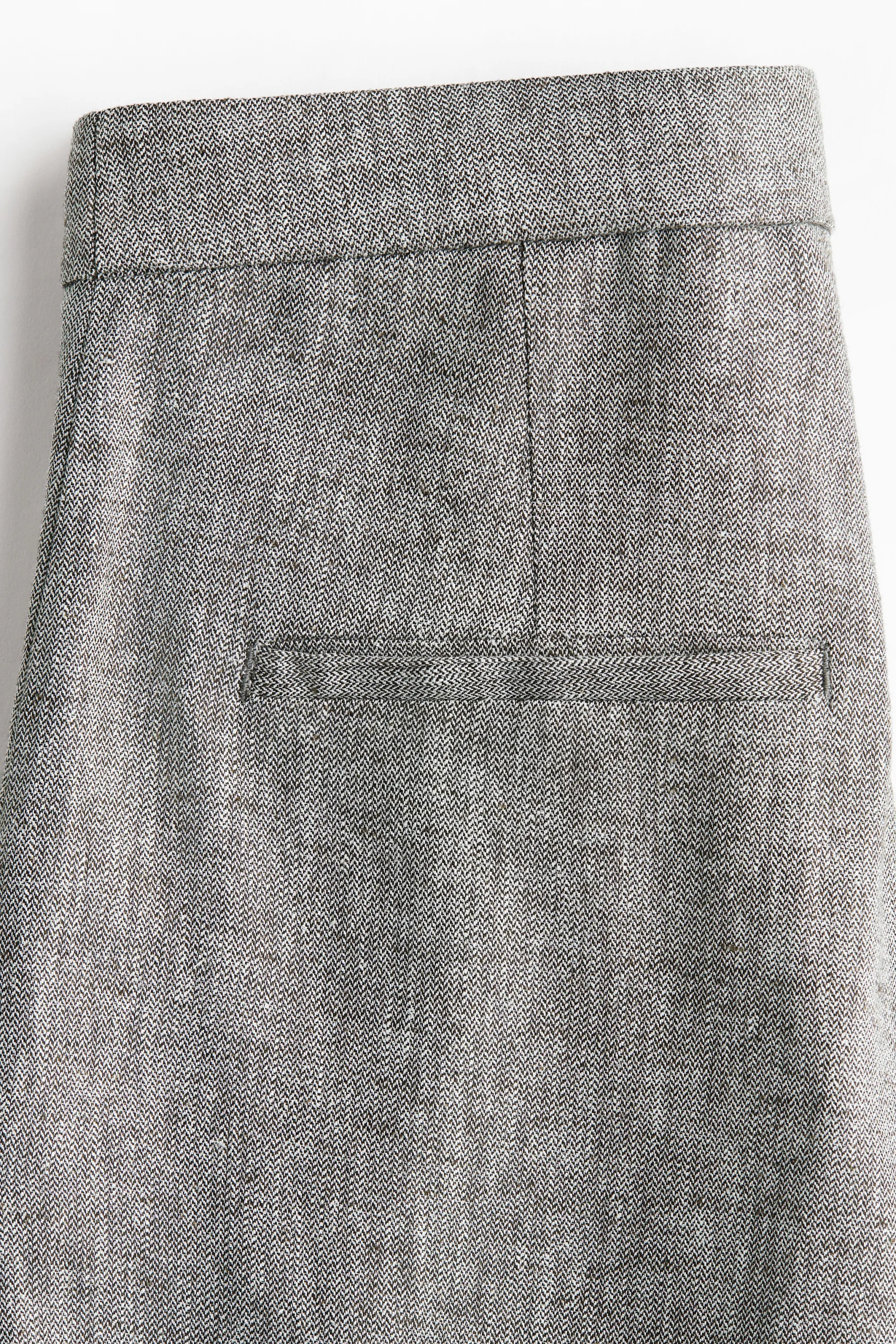 Pantalon large en lin mélangé - Gris chiné