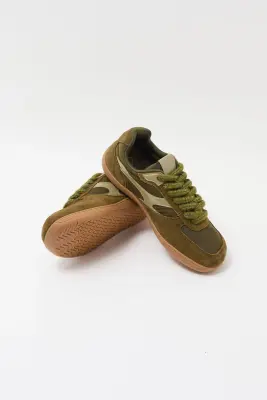 Baskets en cuir et toile Femme — photo 3