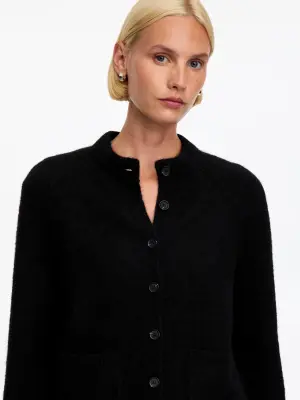 Cardigan en mélange de laine et d'alpaga - Noir — photo 3