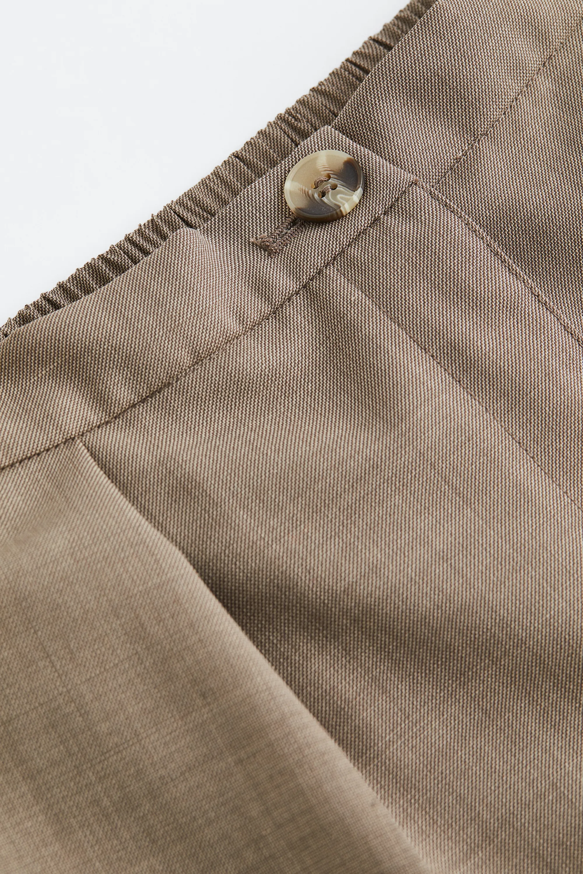 Pantalon habillé en laine mélangée - Beige foncé