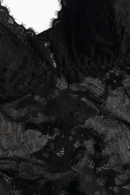 Padded-cup lace thong body - Noir — photo 4