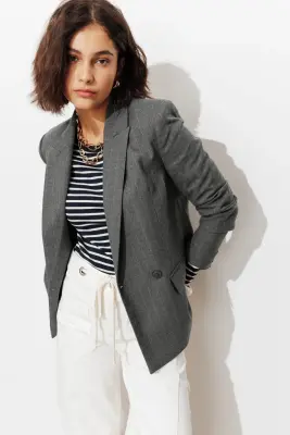 Veste de tailleur rayée Femme — photo 2