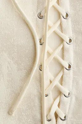 Top corset avec laçage - Crème — photo 5