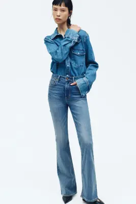 Flared High Jeans - Bleu denim — photo 2