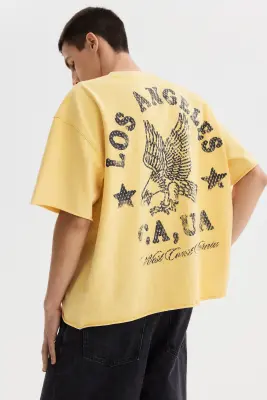 T-shirt boxy Oversized Fit - Jaune/California — photo 3