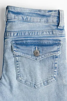 Flared Low Jeans - Bleu denim clair/color block — photo 2