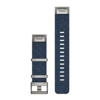 Bracelet de montre Garmin MARQ QuickFit 22mm tri-tons en nylon tissé façon Jacquard bleu avec boucle argent 010-12738-02 — photo 2
