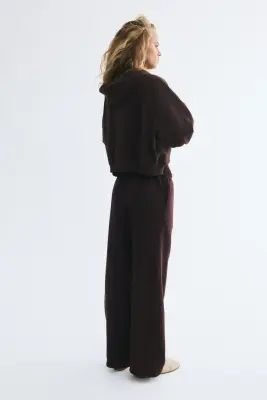 Pantalon jogger ample - Marron foncé — photo 3