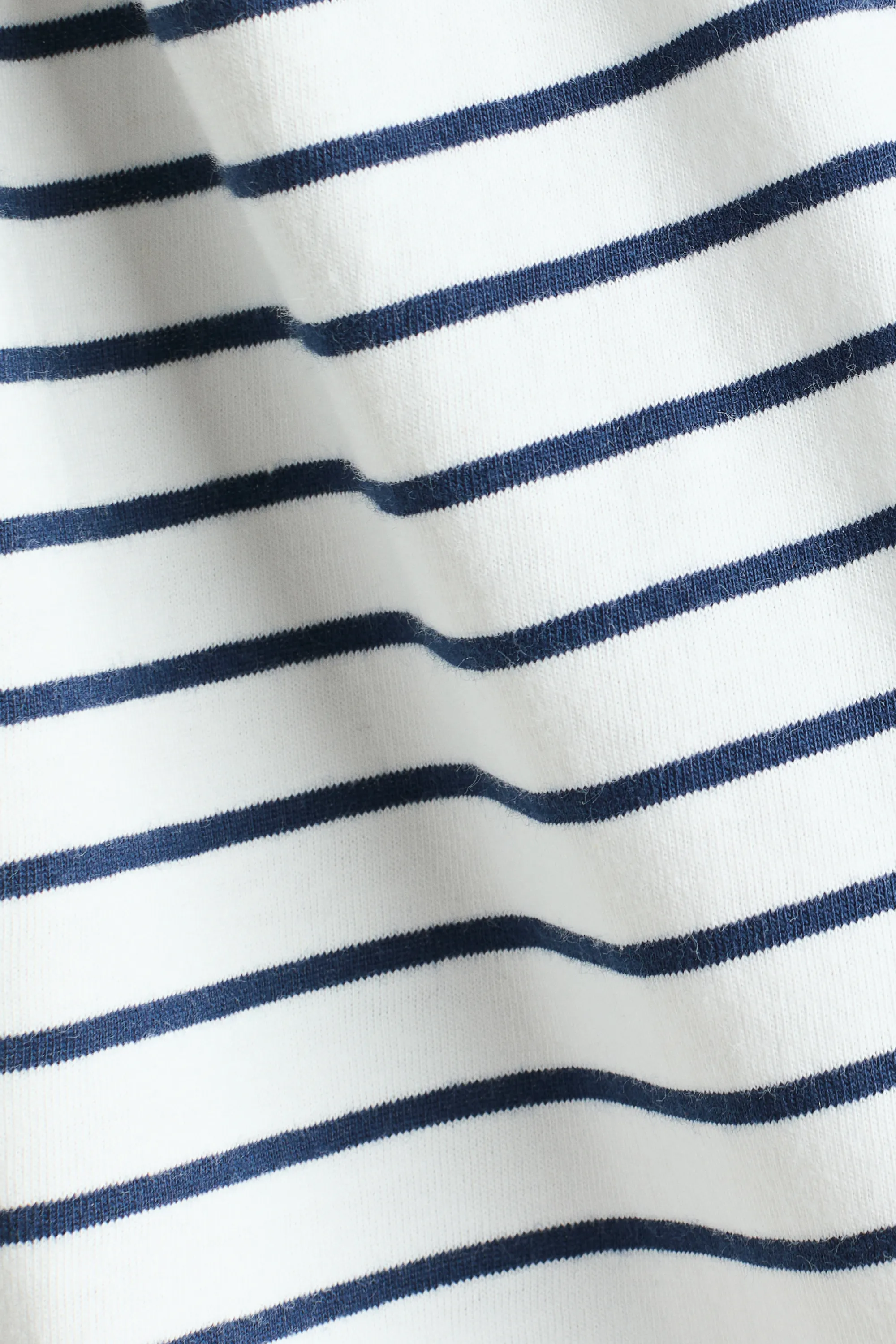 Robe en coton - Blanc/rayures bleu foncé