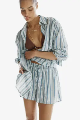 Short loose - Bleu moyen ancien/rayé — photo 1