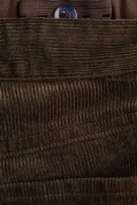 Pantalon Relaxed Fit en velours côtelé - Marron foncé — photo 4