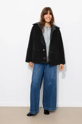 Manteau en moumoute réversible — photo 3
