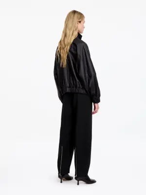 Pantalon à jambes barrel avec fermeture éclair - Noir — photo 2