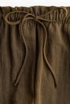 Short avec cordon de serrage - Vert kaki foncé — photo 4