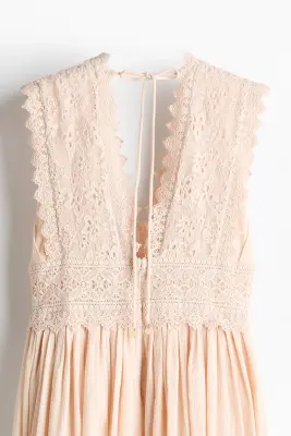 Lace-bodice dress - Beige clair — photo 5