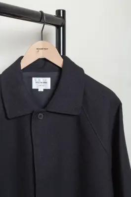 Still By Hand – Silk mixed wool coat CO02263OS – BLACK — photo 5