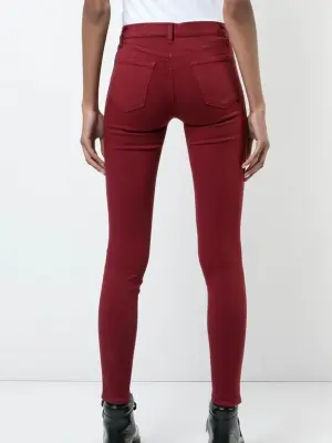 Jean slim 811 mid-rise Skinny leg en coton rouge cerise Taille 25 — photo 4