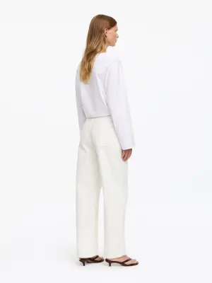 Pantalon utilitaire en toile de coton - Blanc cassé — photo 3