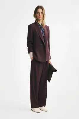 Blazer croisé sans fermeture - Marron foncé — photo 2