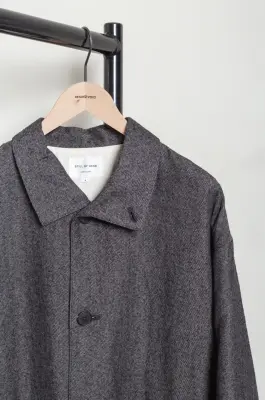 Still By Hand – Linen mixed wool coat CO01263OS – MELANGE GREY — photo 3
