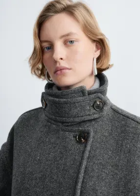 Manteau à motif chevron - Gris — photo 4