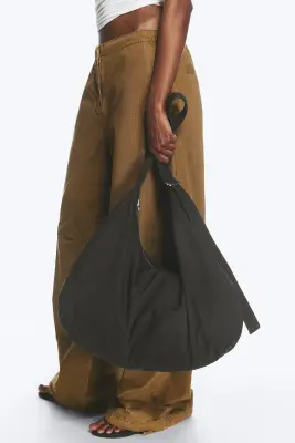 Sac demi-lune à bandoulière - Noir — photo 1