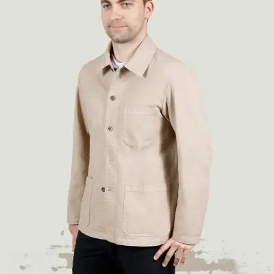 Veste de travail authentique coton bio 1G/5C - Craie — photo 2