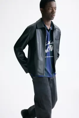 Veste avec col - Noir — photo 3