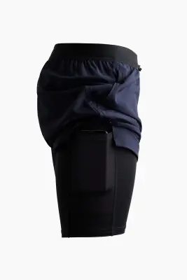 Short de sport superposé DryMove™ - Bleu marine — photo 5