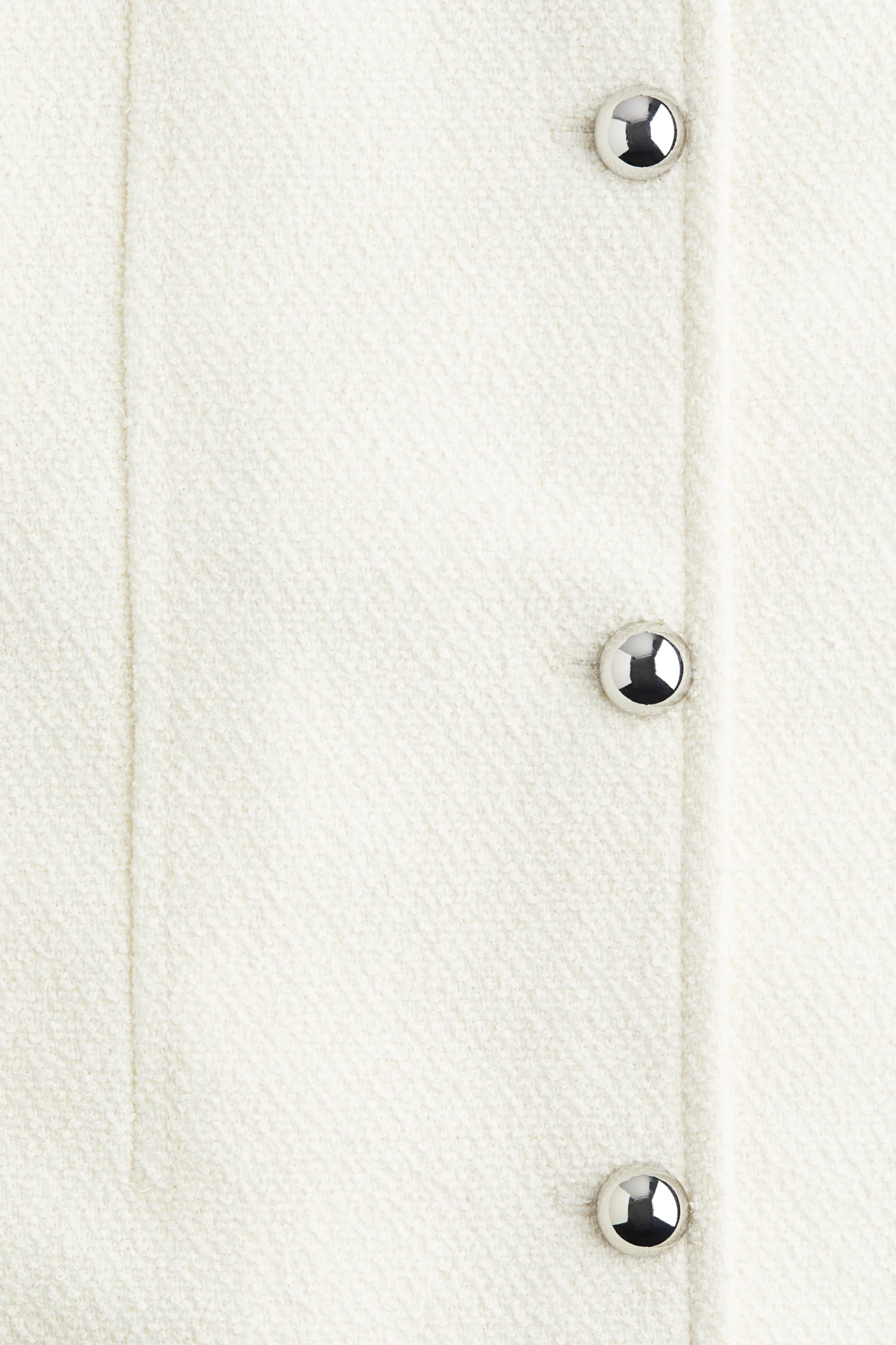 Robe à boutons en bouclette - Blanc