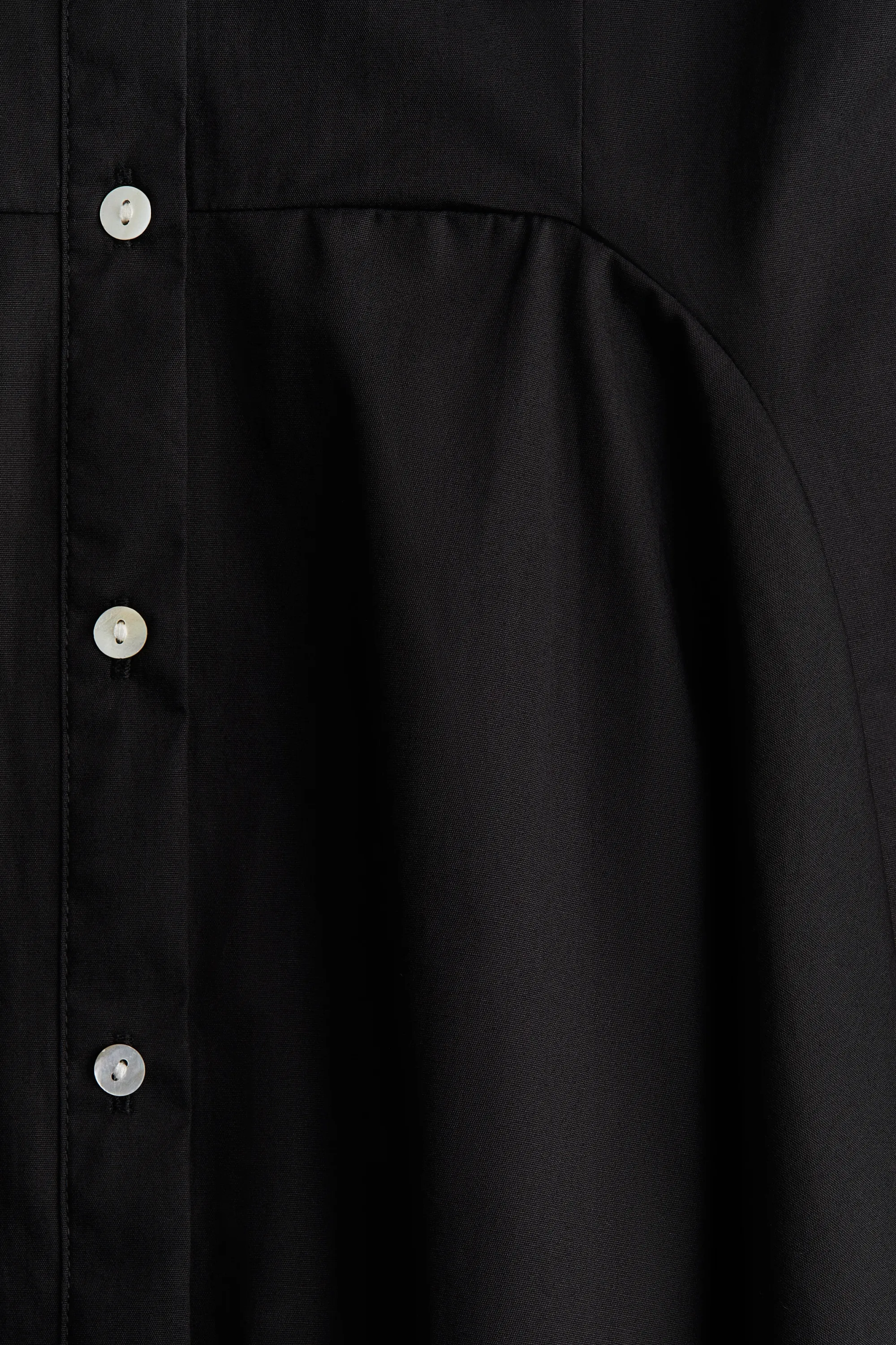 Robe à boutons en coton - Noir