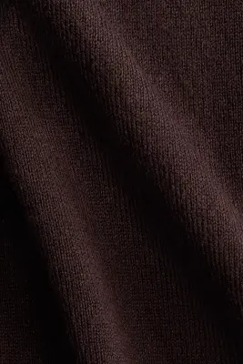 Top à mancherons en maille fine - Marron foncé — photo 2