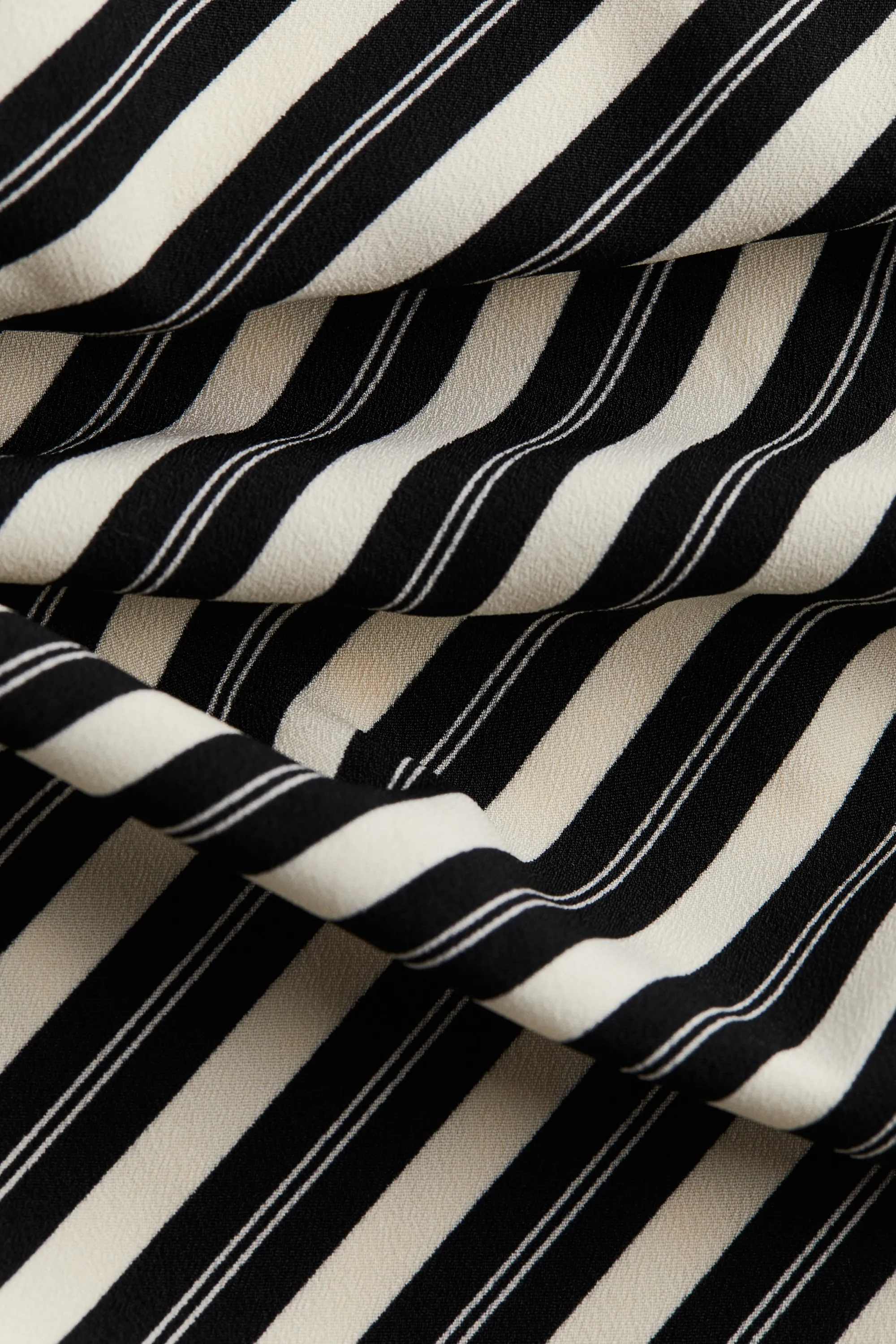 Robe asymétrique drapée - Noir/rayé