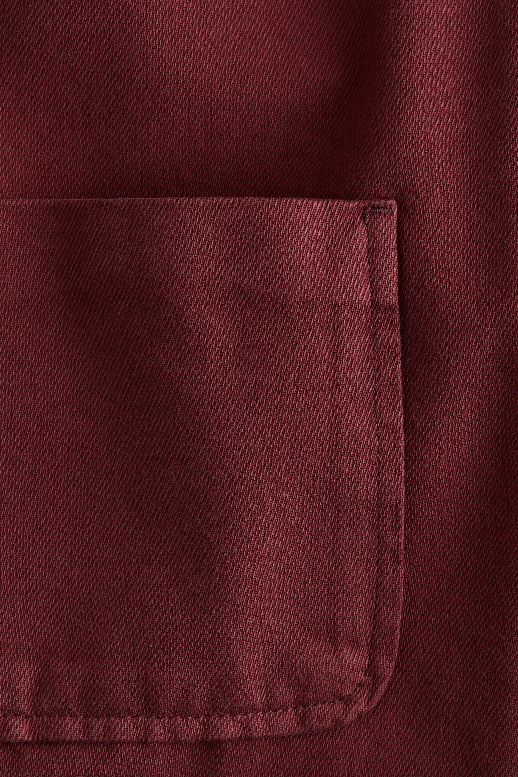 Veste en twill avec col - Rouge brique