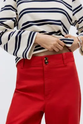 Pantalon en toile - Rouge vif — photo 1