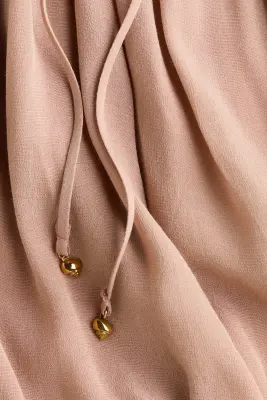 Blouse oversize avec base à effet boule - Beige — photo 5
