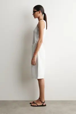BERMUDA EN DENIM - BLANC — photo 2