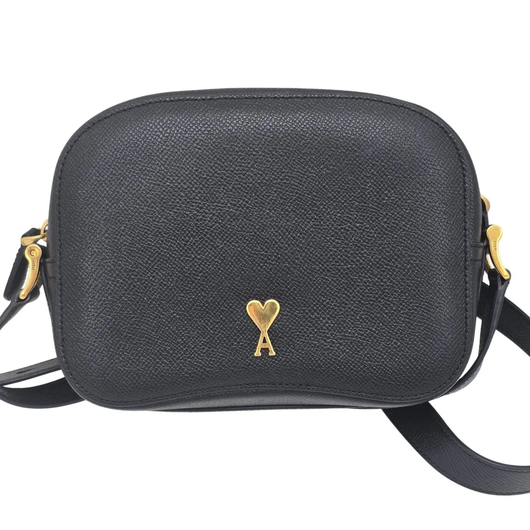 Sac bandouliere le petit paris cuir graine noir