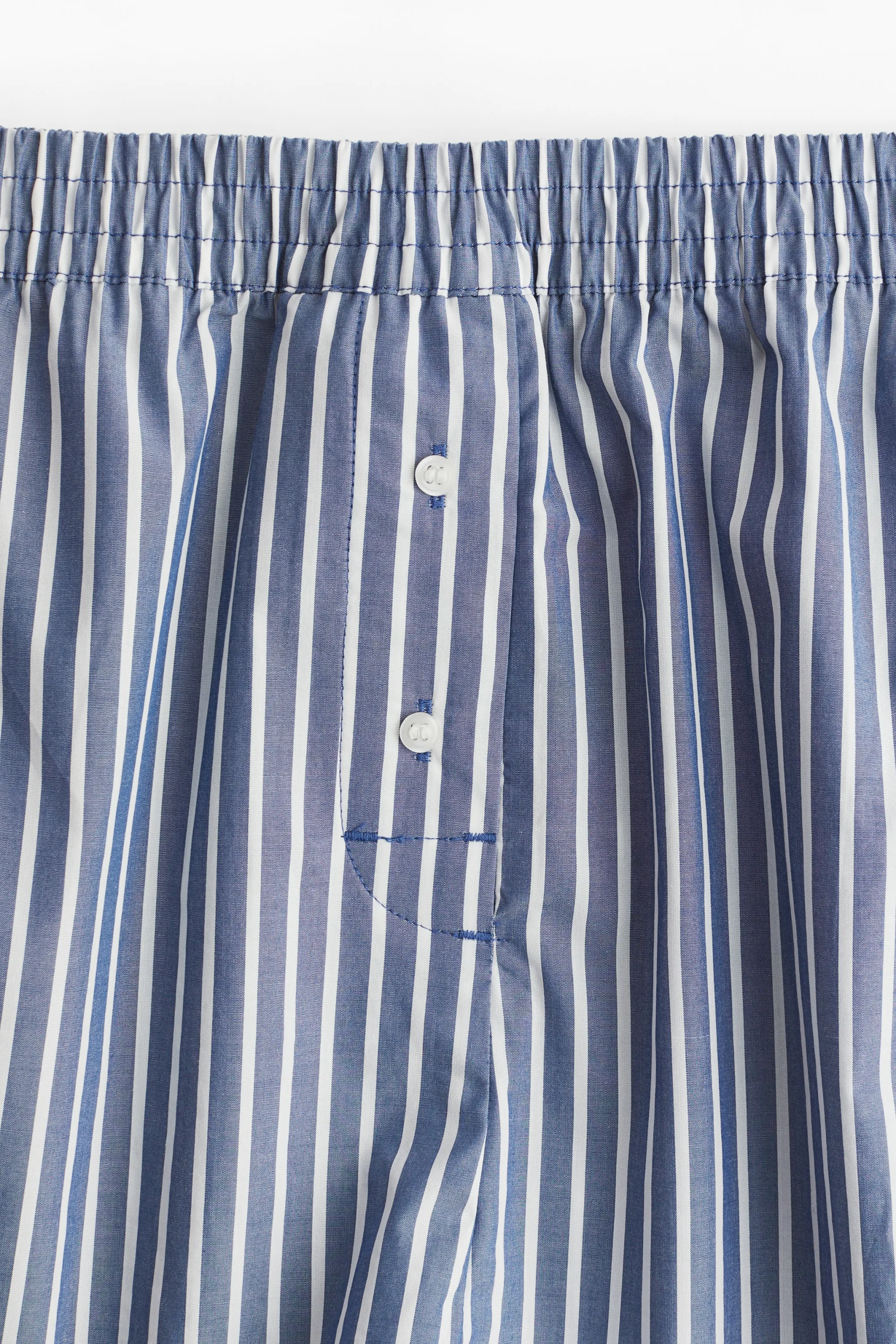 Short façon caleçon en coton - Bleu ancien/rayé