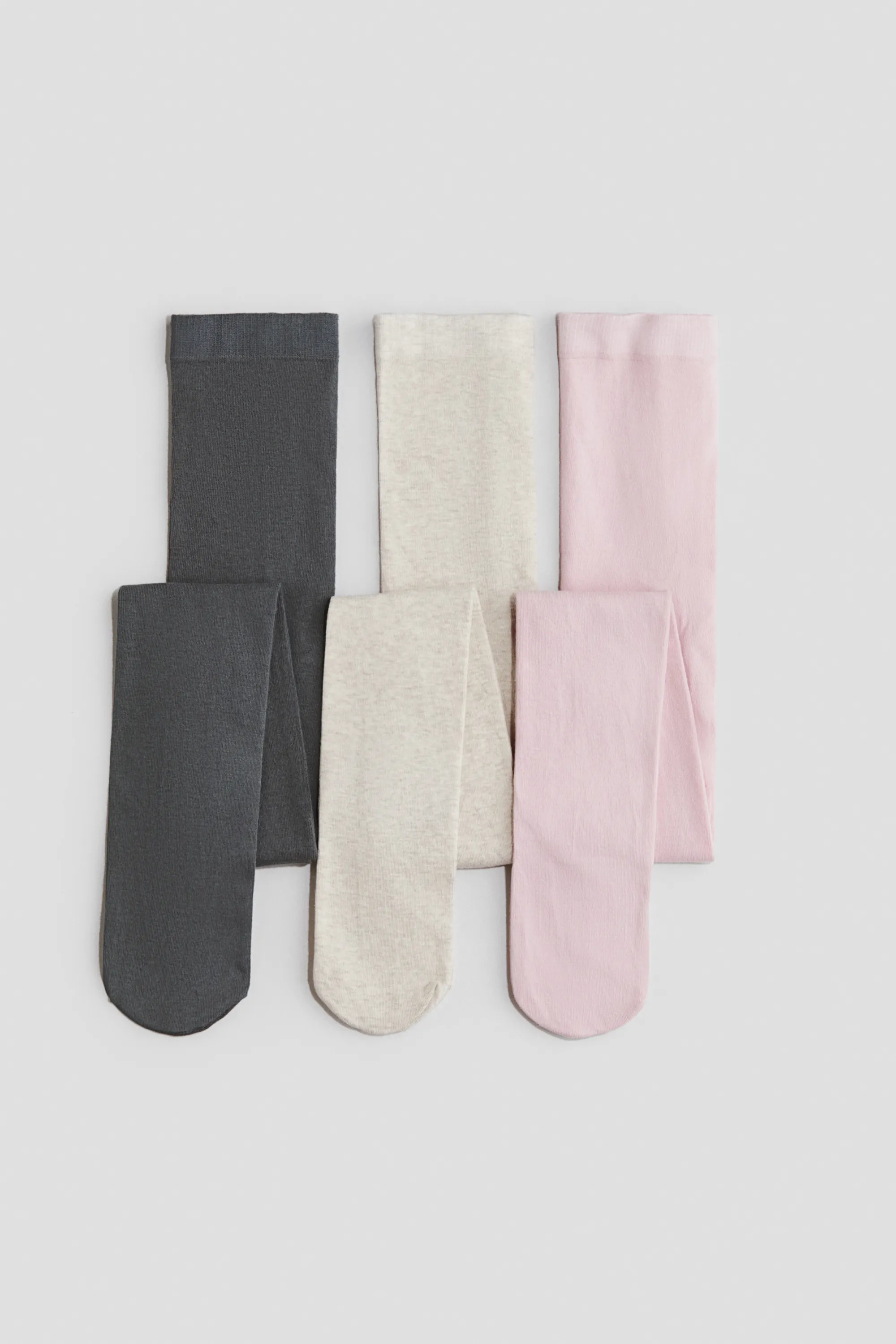 Collants, lot de 3 - Gris foncé/rose clair