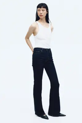 Flared High Jeans - Bleu denim foncé — photo 2