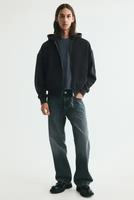 Veste à capuche zippée Oversized Fit - Noir — photo 2