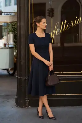 Rina Midi Dress - Navy — photo 2