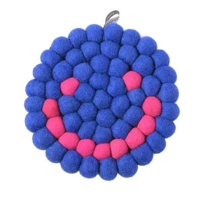 Dessous de plat Smiley Blue Moon en laine 17 cm – Aveva — photo 3