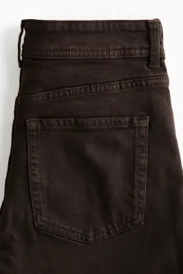 Wide High Waist Ankle Jeans - Marron foncé — photo 3