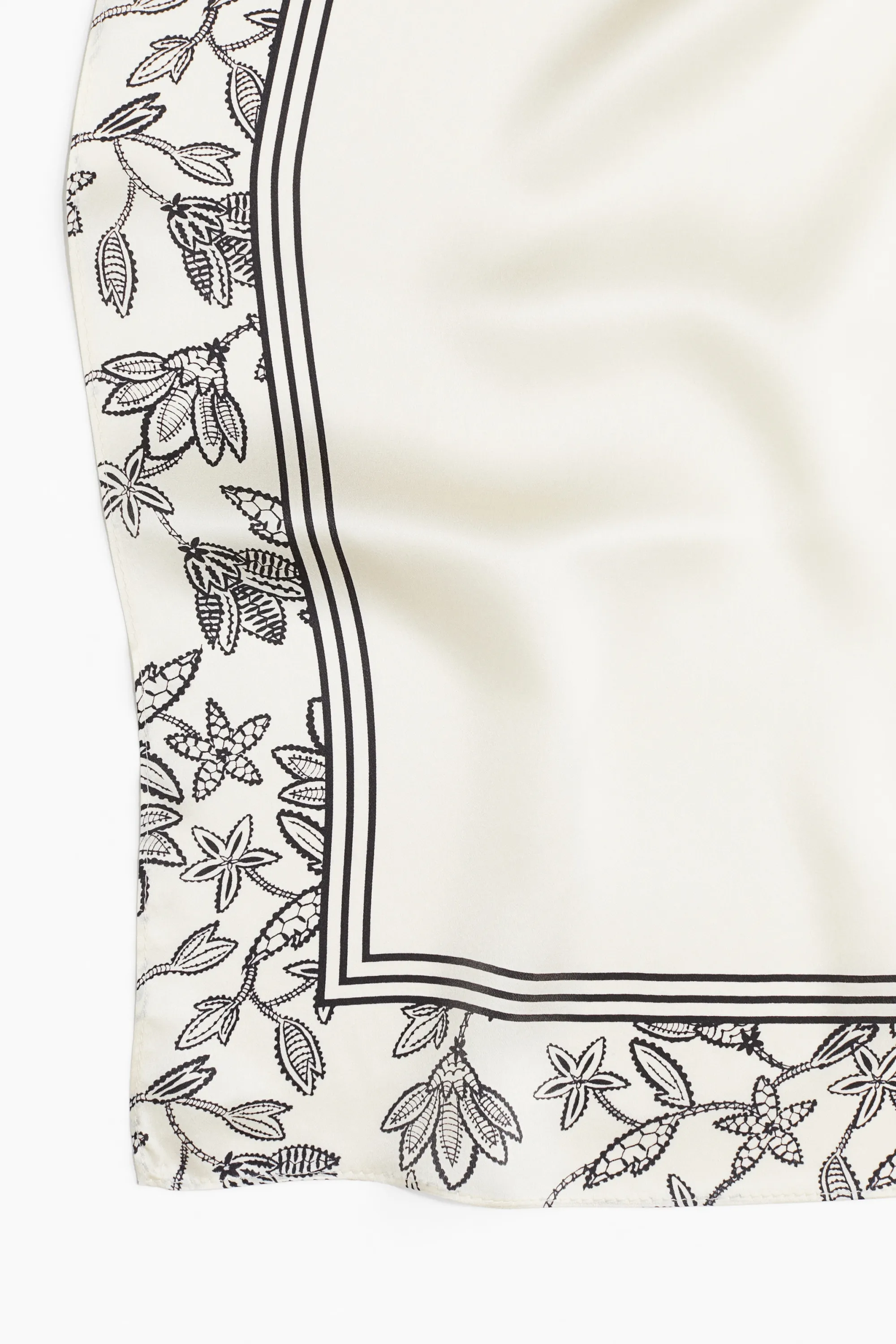 Foulard en soie imprimée - Crème/fleuri