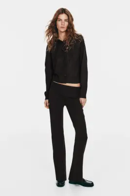 Pantalon de yoga en maille - Marron foncé — photo 1