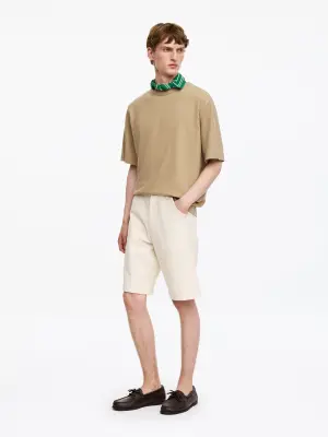 T-shirt décontracté en tissu bouclé - Beige — photo 1