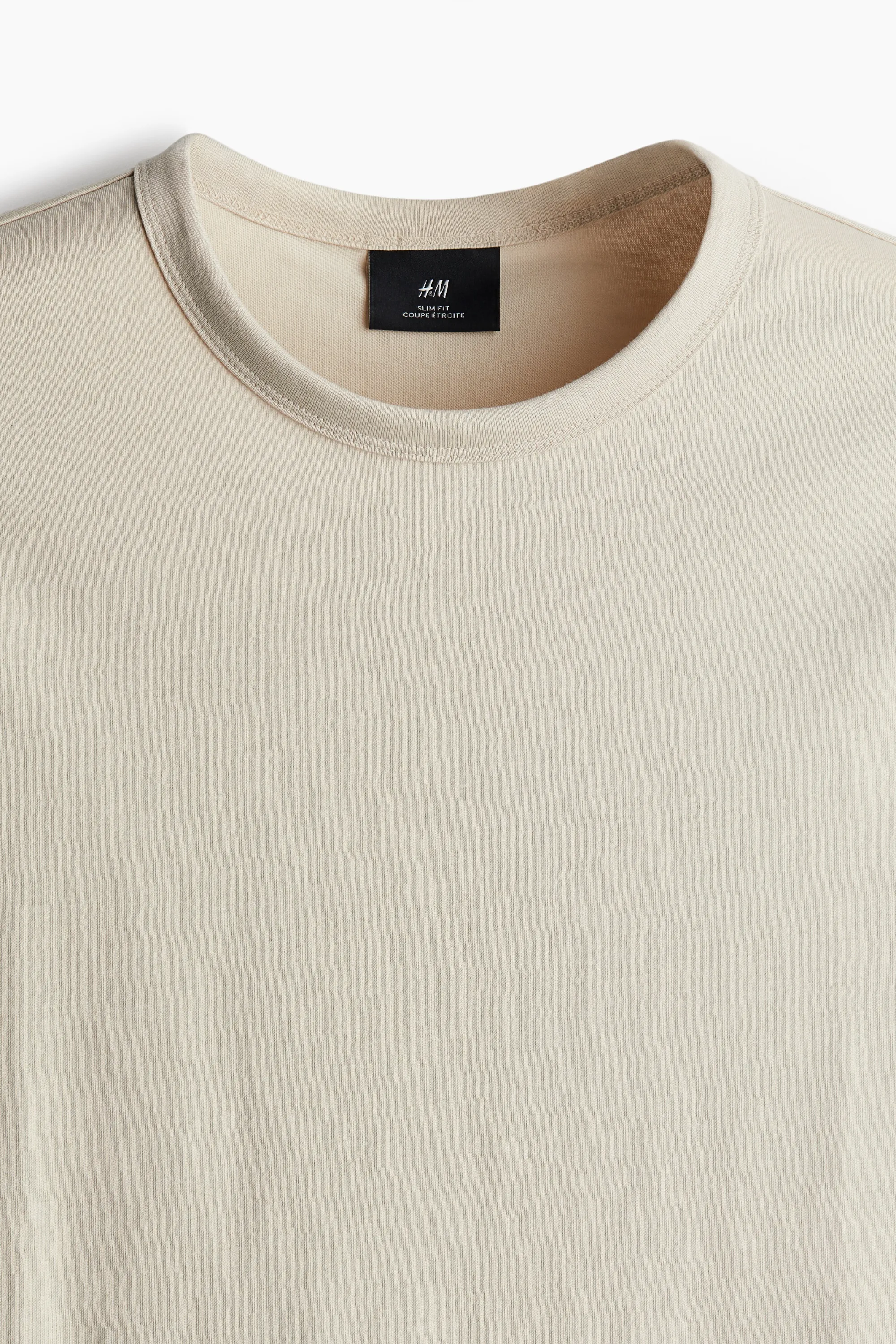 T-shirt Slim Fit en coton - Beige