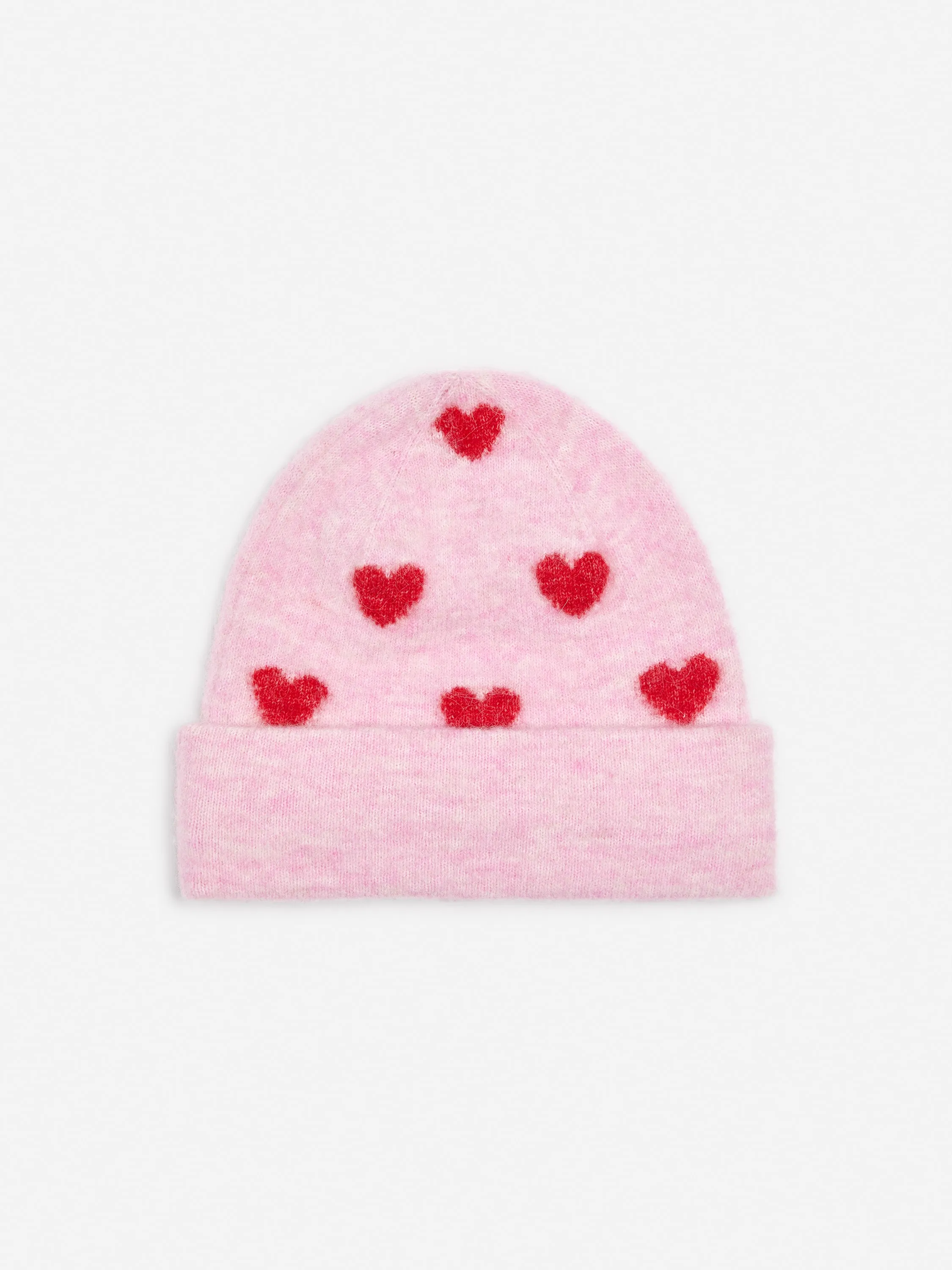 Bonnet en mélange de laine et alpaga - Rose/Rouge